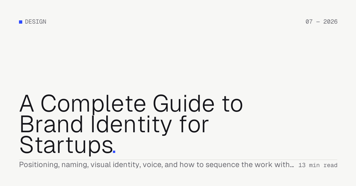 A Complete Guide to Brand Identity for Startups — Troiana insight cover