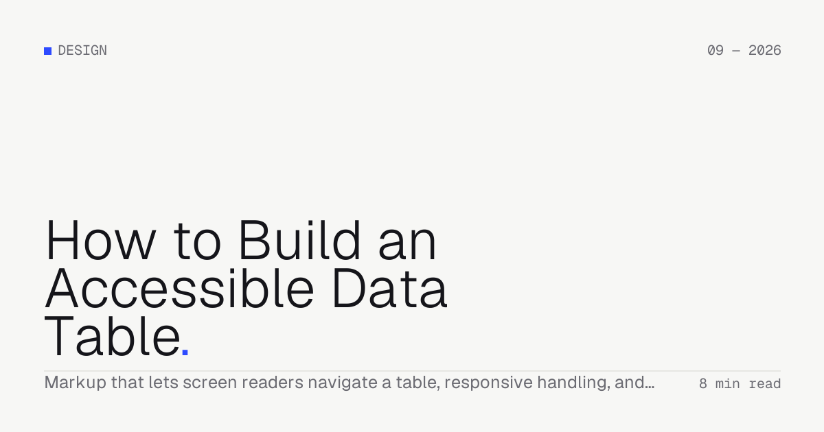 How to Build an Accessible Data Table — Troiana insight cover