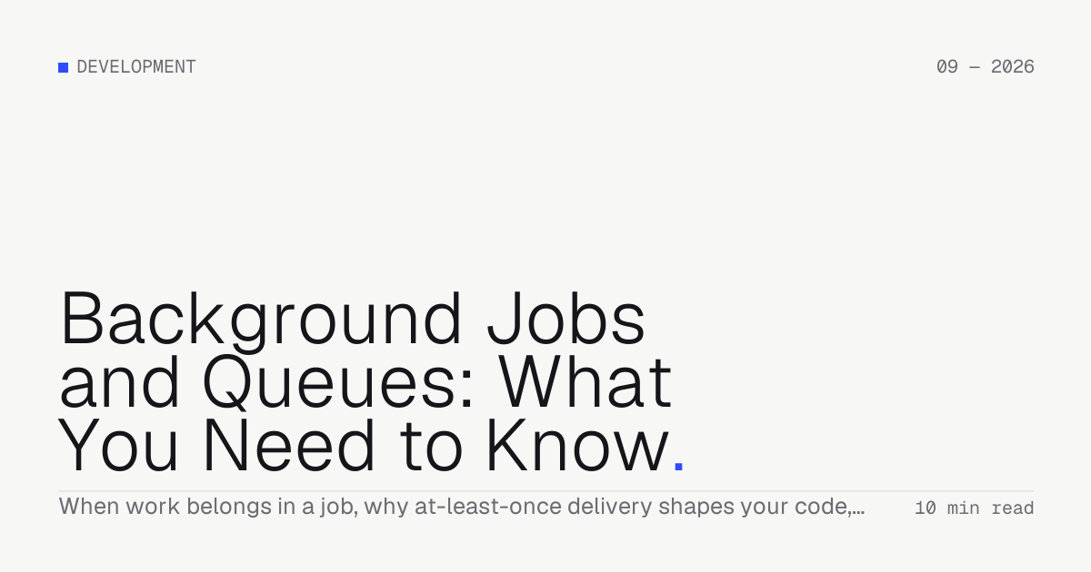 Background Jobs and Queues: What You Need to Know — Troiana insight cover