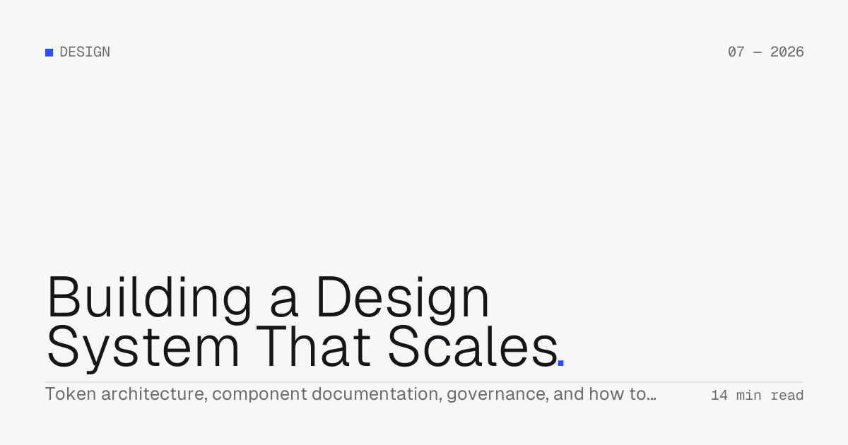 Building a Design System That Scales — Troiana insight cover