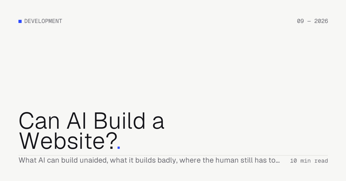 Can AI Build a Website? — Troiana insight cover