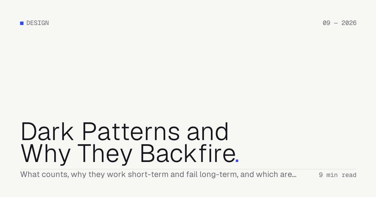 Dark Patterns and Why They Backfire — Troiana insight cover