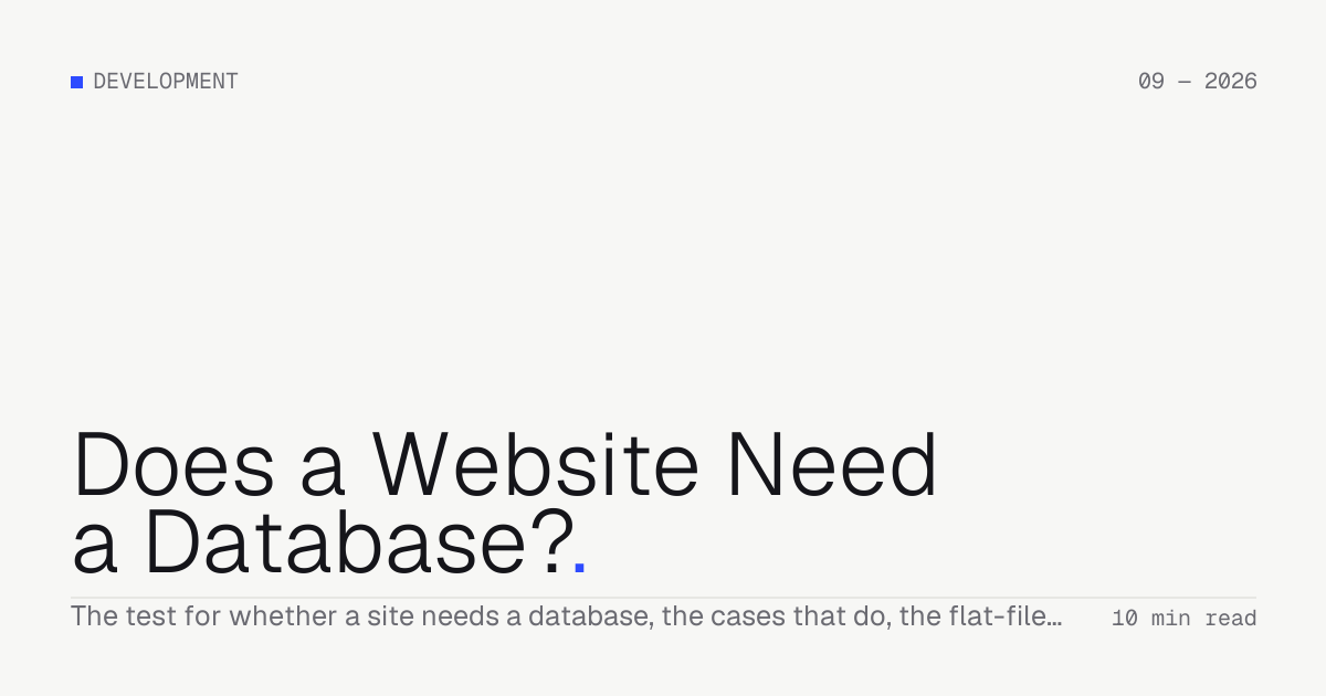 Does a Website Need a Database? — Troiana insight cover