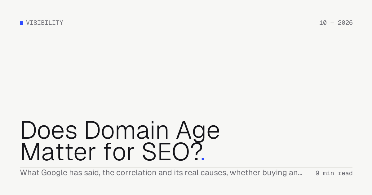 Does Domain Age Matter for SEO? — Troiana insight cover