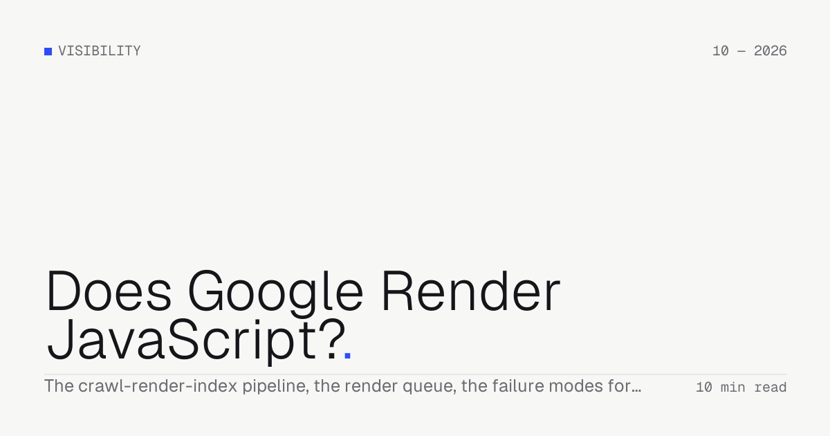 Does Google Render JavaScript? — Troiana insight cover