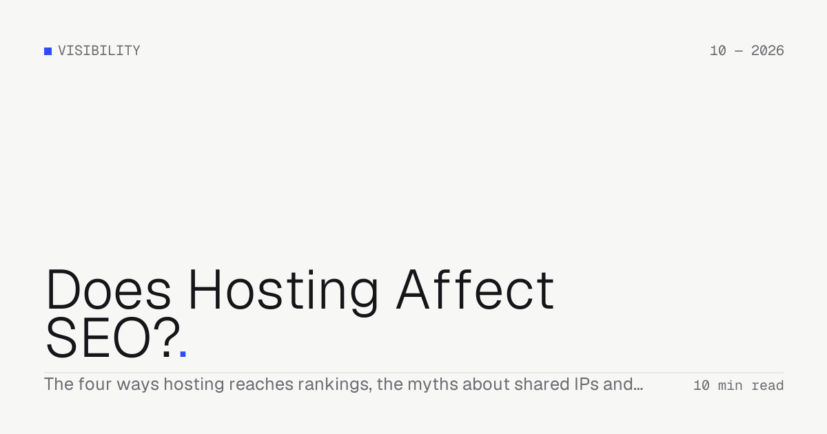 Does Hosting Affect SEO? — Troiana insight cover