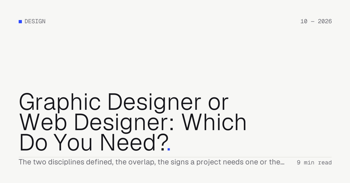 Graphic Designer or Web Designer: Which Do You Need? — Troiana insight cover