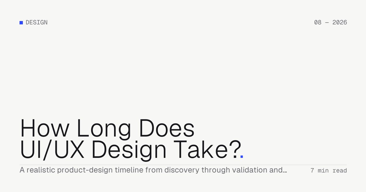 How Long Does UI/UX Design Take? — Troiana insight cover