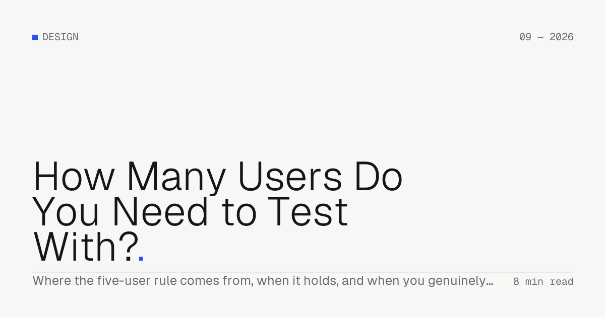 How Many Users Do You Need to Test With? — Troiana insight cover