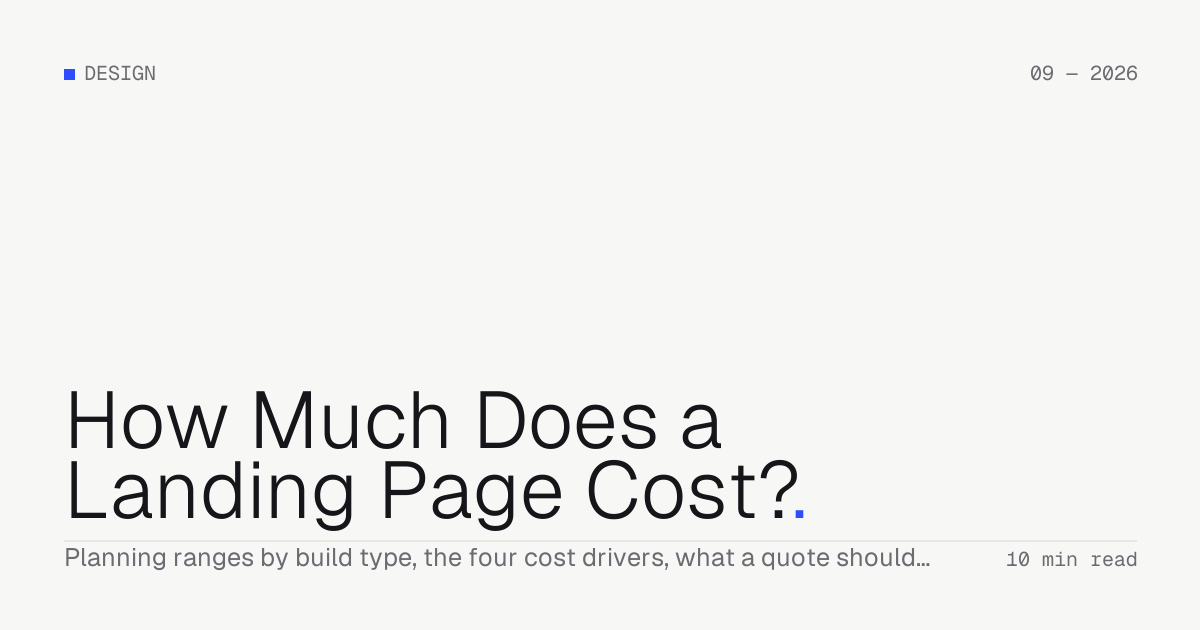 How Much Does a Landing Page Cost? — Troiana insight cover