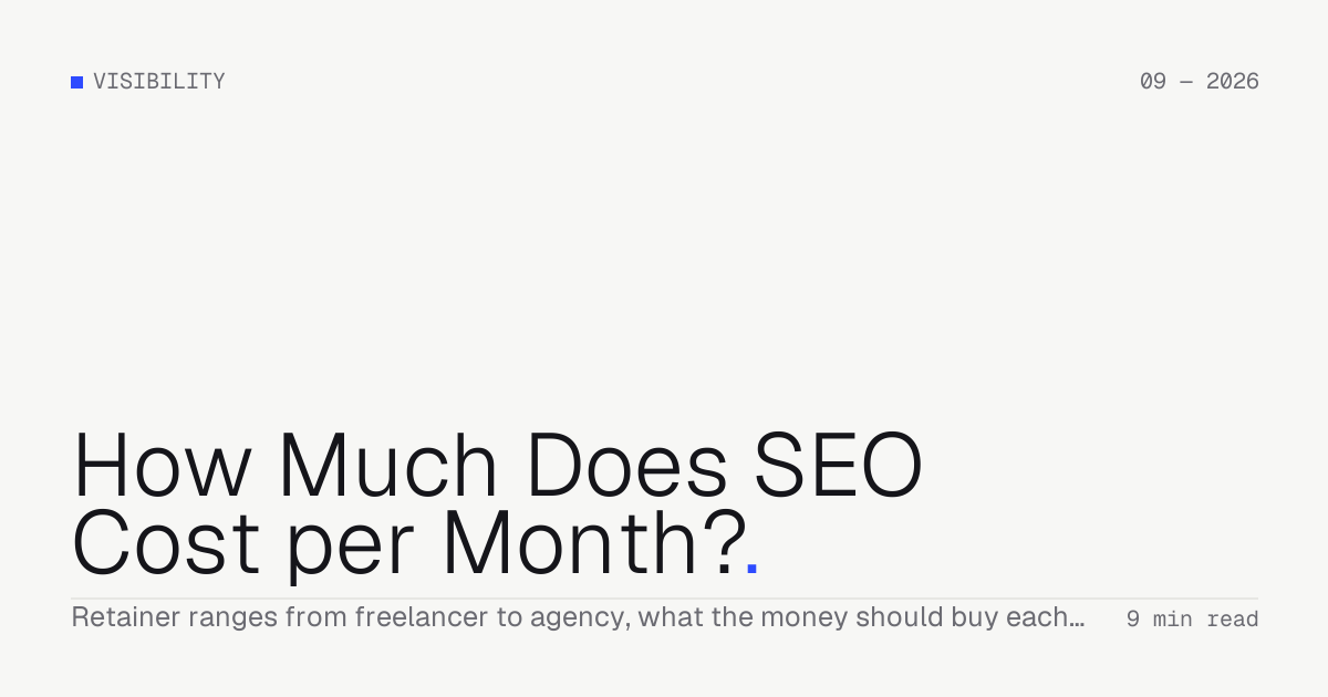 How Much Does SEO Cost per Month? — Troiana insight cover