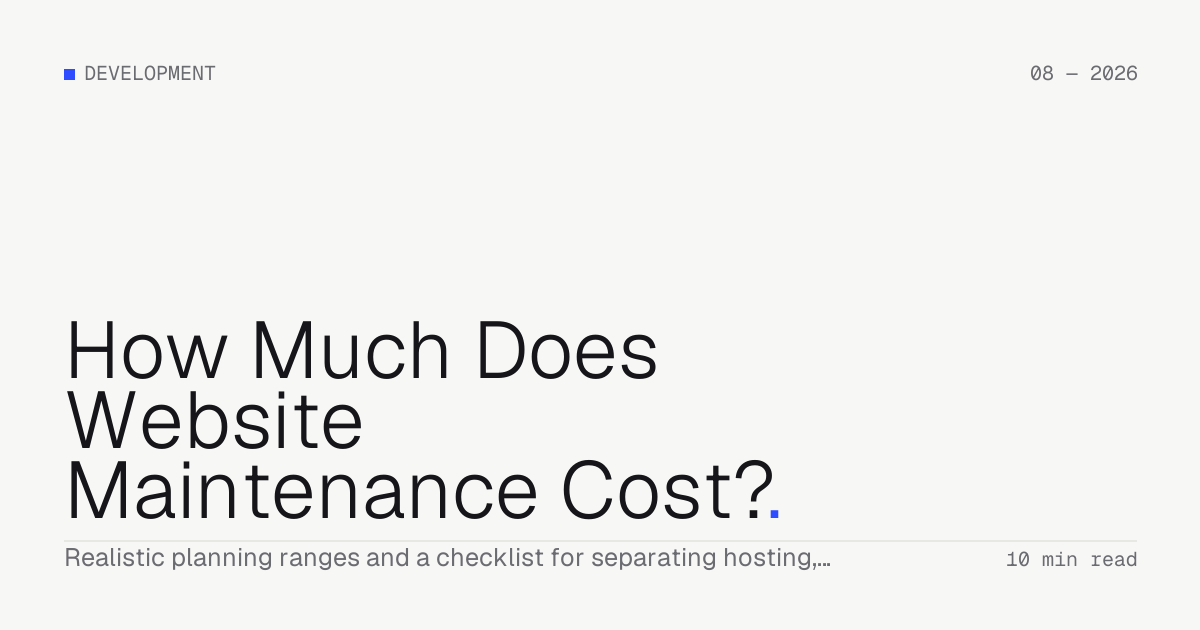 How Much Does Website Maintenance Cost? — Troiana insight cover