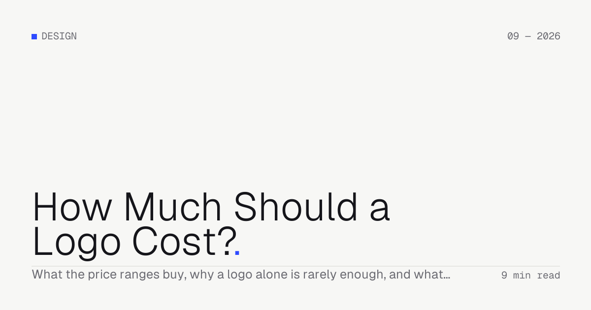 How Much Should a Logo Cost? — Troiana insight cover