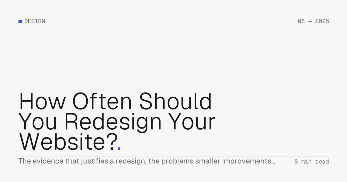 How Often Should You Redesign Your Website? — Troiana insight cover