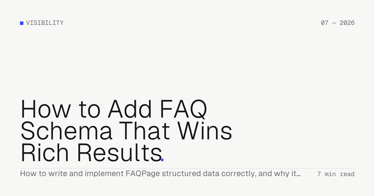How to Add FAQ Schema That Wins Rich Results — Troiana insight cover