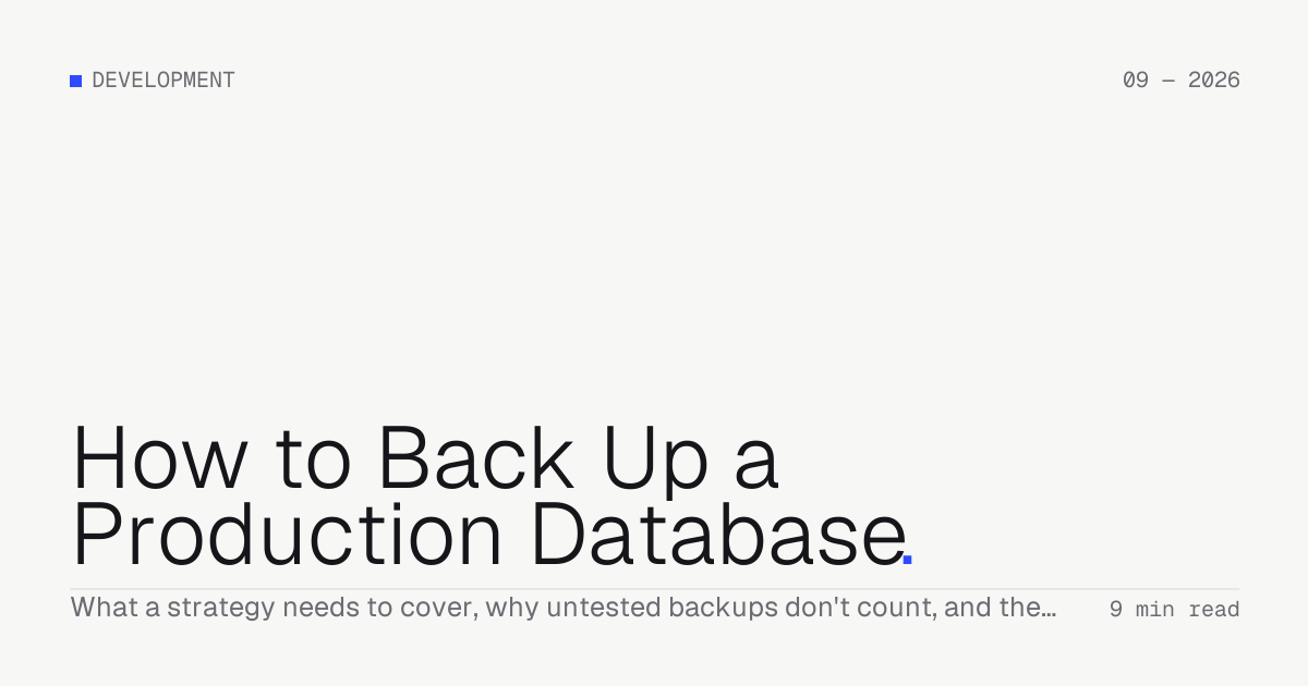 How to Back Up a Production Database — Troiana insight cover