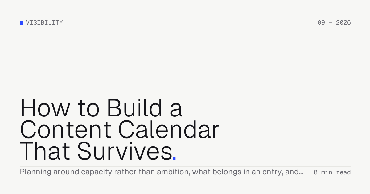 How to Build a Content Calendar That Survives — Troiana insight cover
