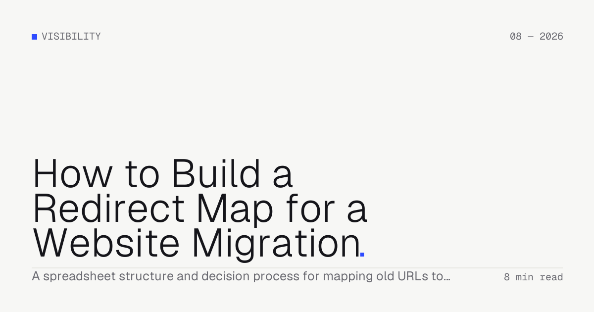 How to Build a Redirect Map for a Website Migration — Troiana insight cover
