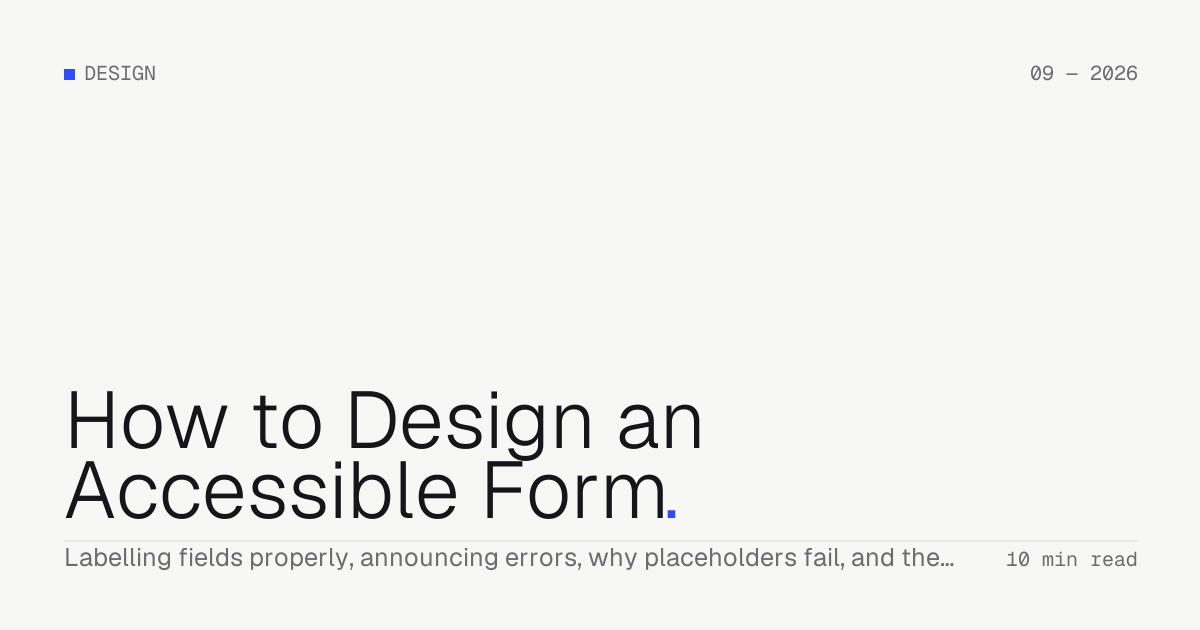 How to Design an Accessible Form — Troiana insight cover