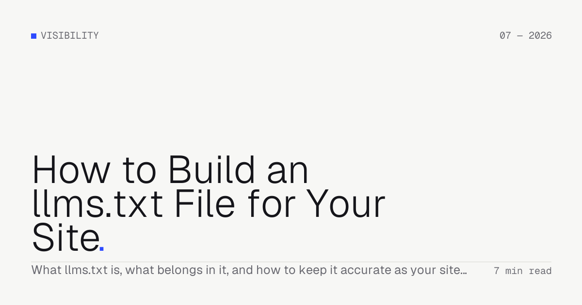 How to Build an llms.txt File for Your Site — Troiana insight cover