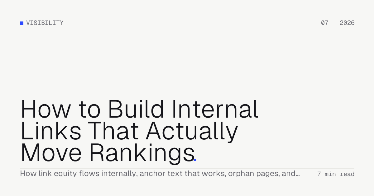 How to Build Internal Links That Actually Move Rankings — Troiana insight cover