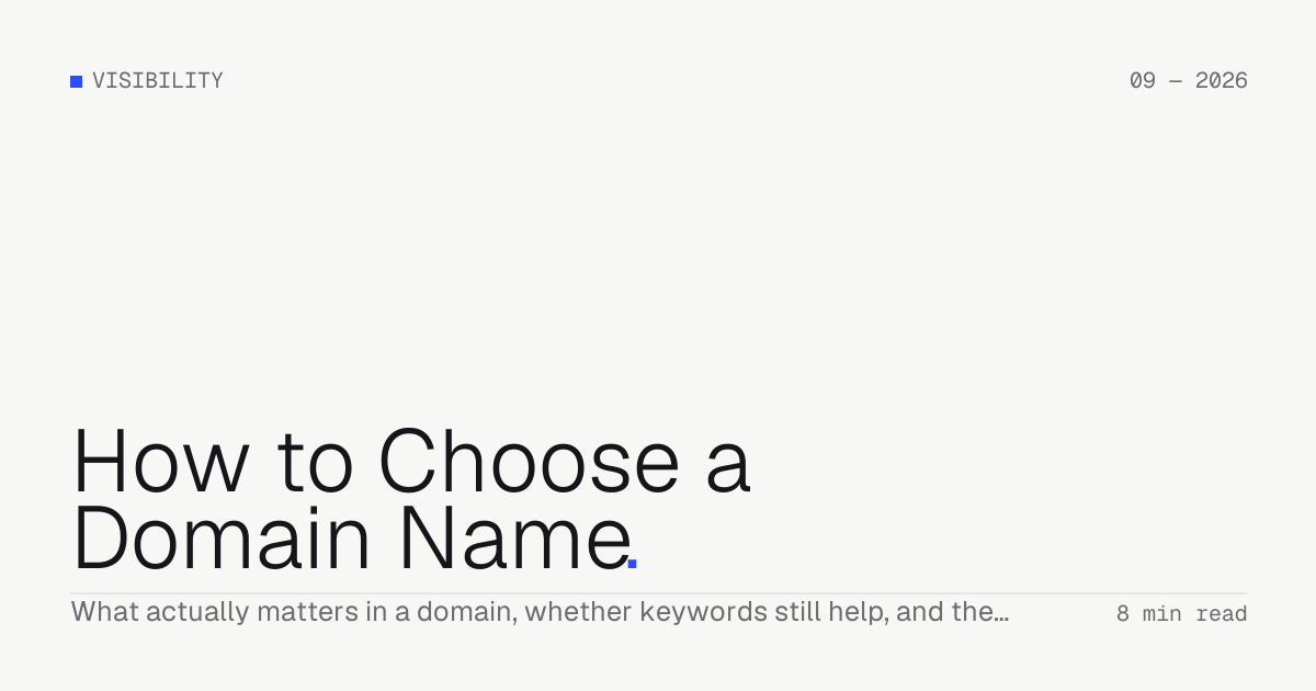 How to Choose a Domain Name — Troiana insight cover