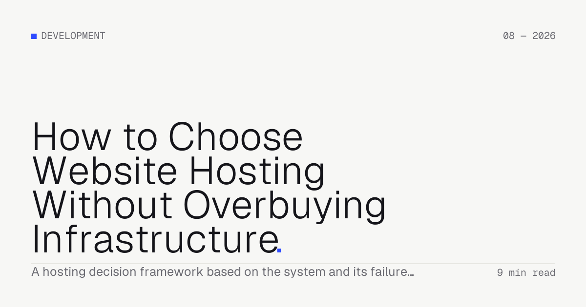How to Choose Website Hosting Without Overbuying Infrastructure — Troiana insight cover