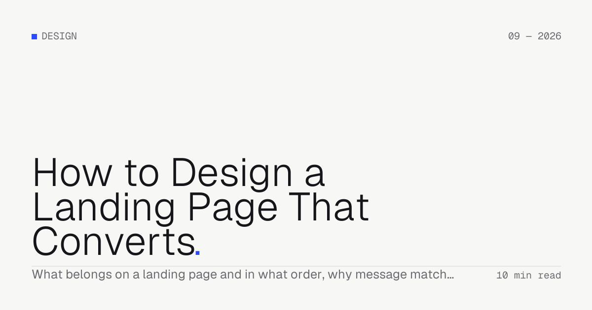How to Design a Landing Page That Converts — Troiana insight cover