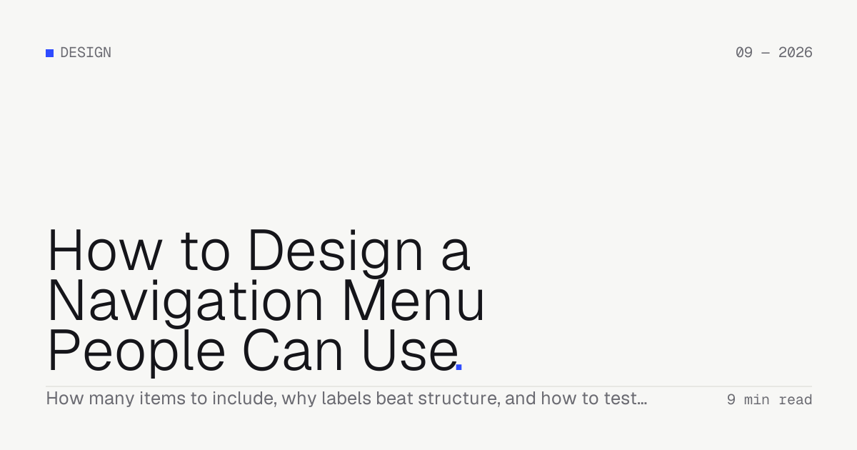 How to Design a Navigation Menu People Can Use — Troiana insight cover