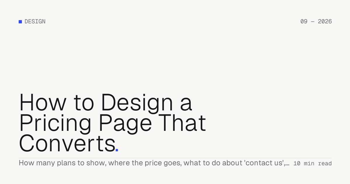 How to Design a Pricing Page That Converts — Troiana insight cover