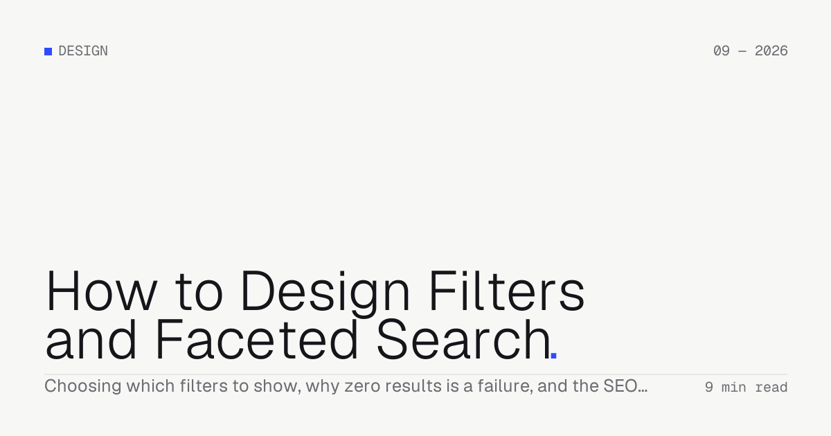 How to Design Filters and Faceted Search — Troiana insight cover