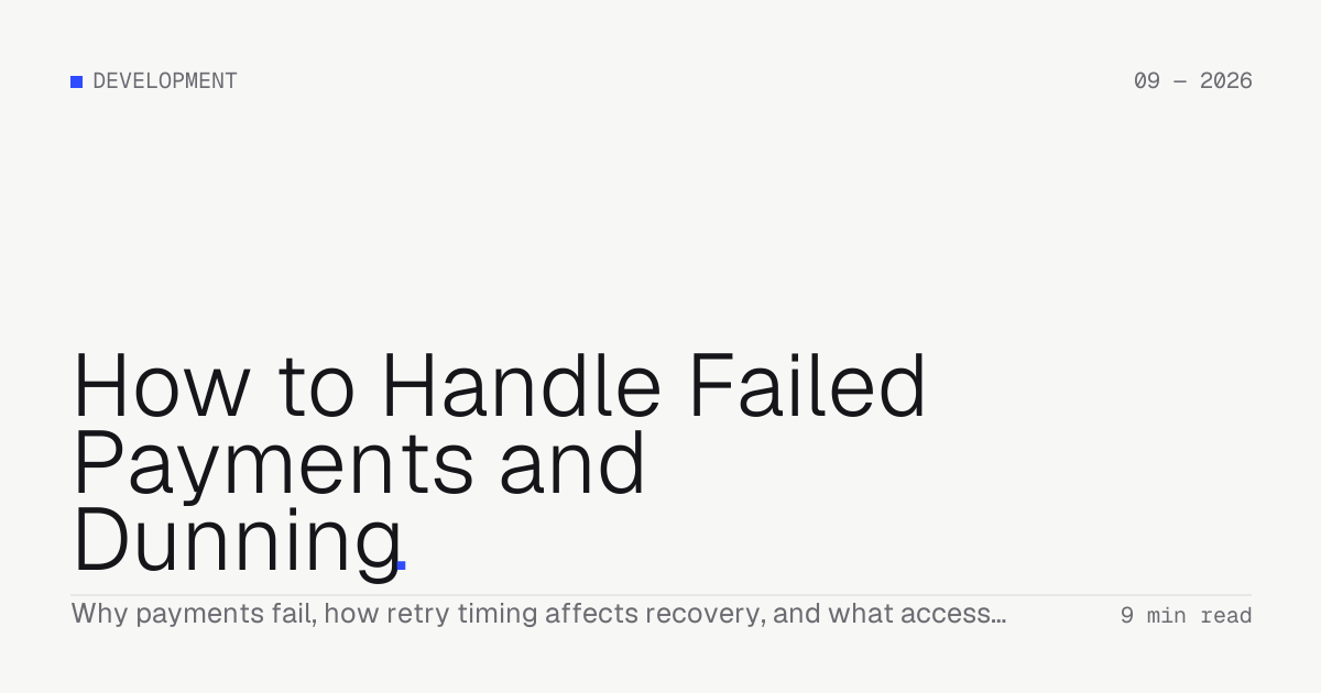 How to Handle Failed Payments and Dunning — Troiana insight cover