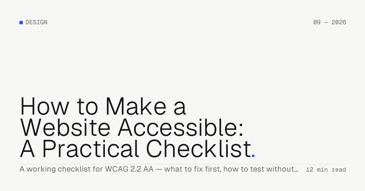 How to Make a Website Accessible: A Practical Checklist — Troiana insight cover