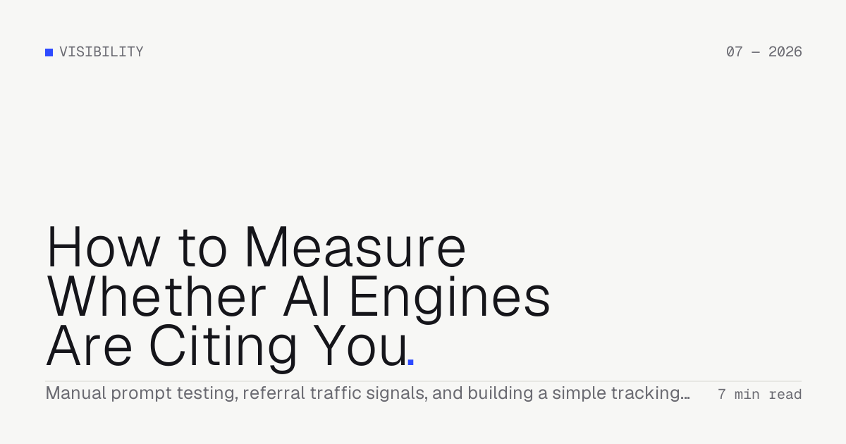 How to Measure Whether AI Engines Are Citing You — Troiana insight cover