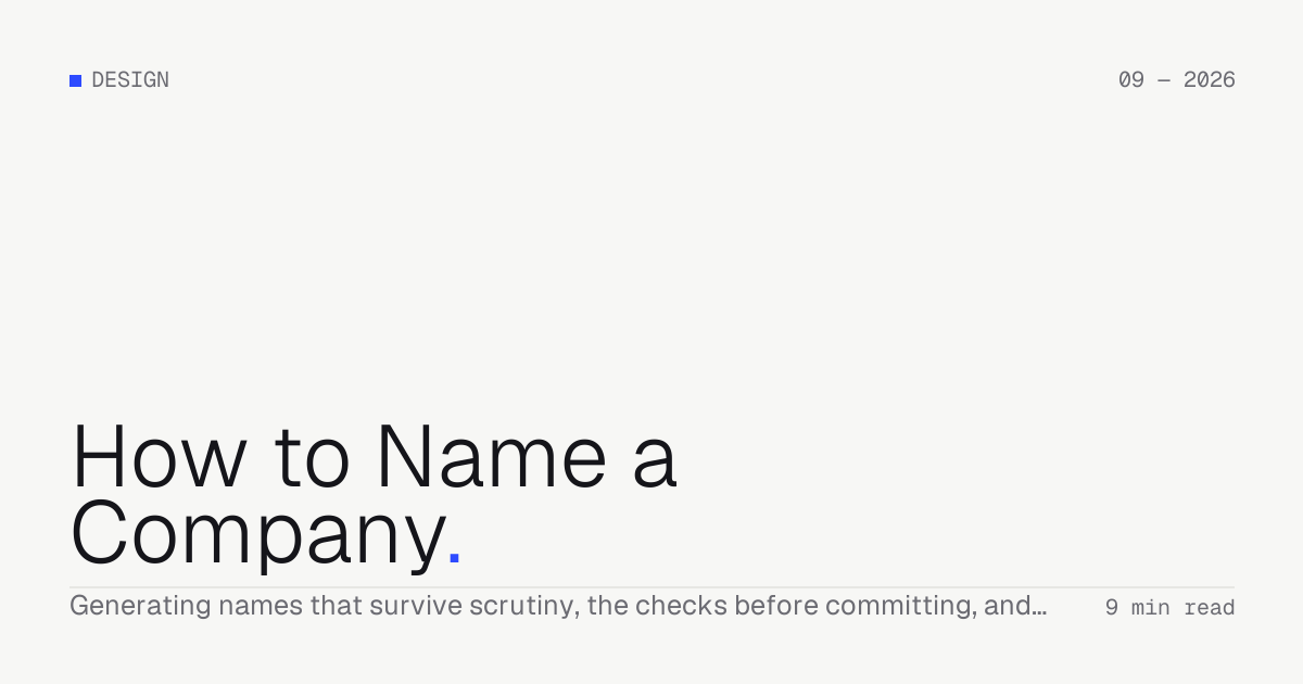How to Name a Company — Troiana insight cover