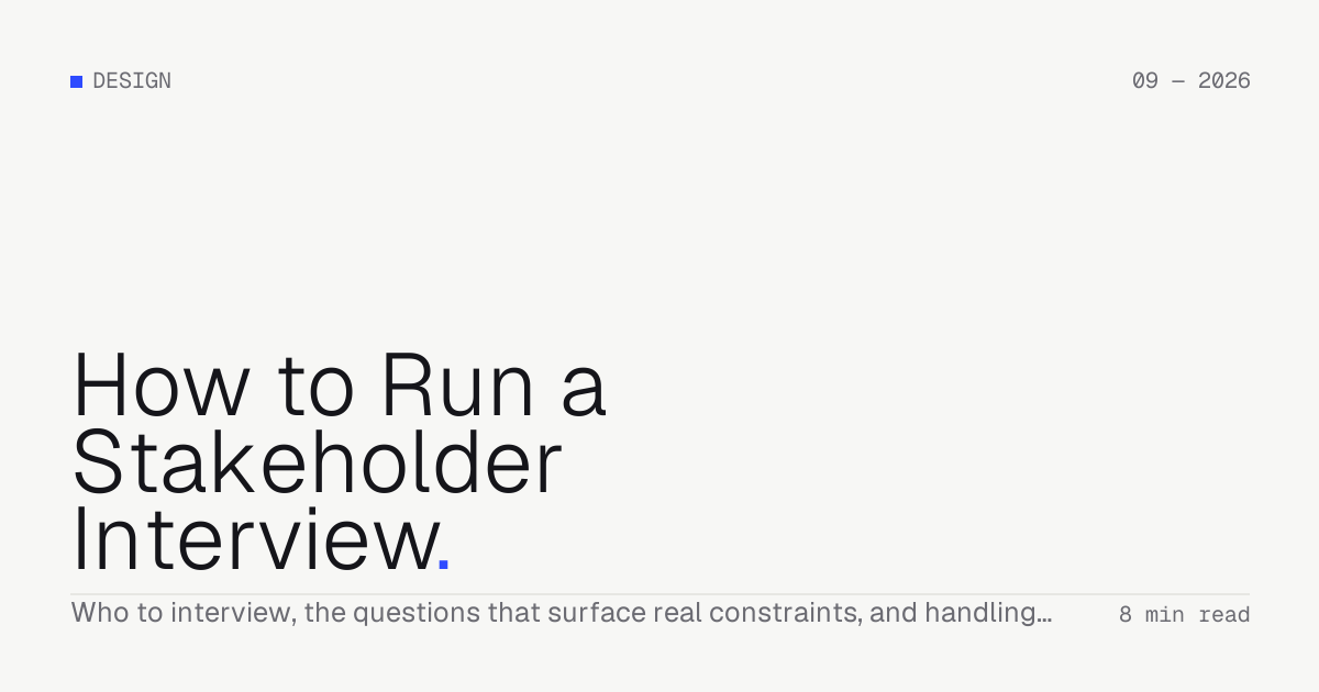 How to Run a Stakeholder Interview — Troiana insight cover