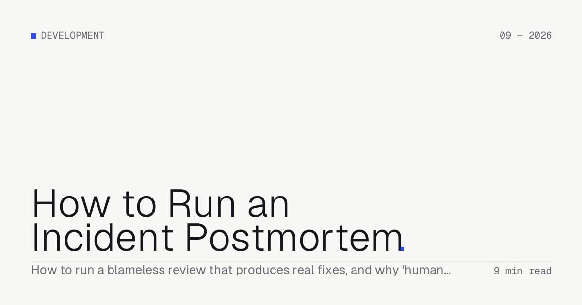 How to Run an Incident Postmortem — Troiana insight cover
