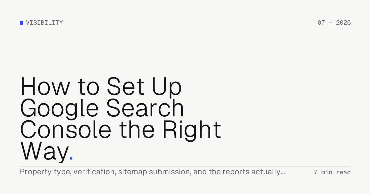 How to Set Up Google Search Console the Right Way — Troiana insight cover