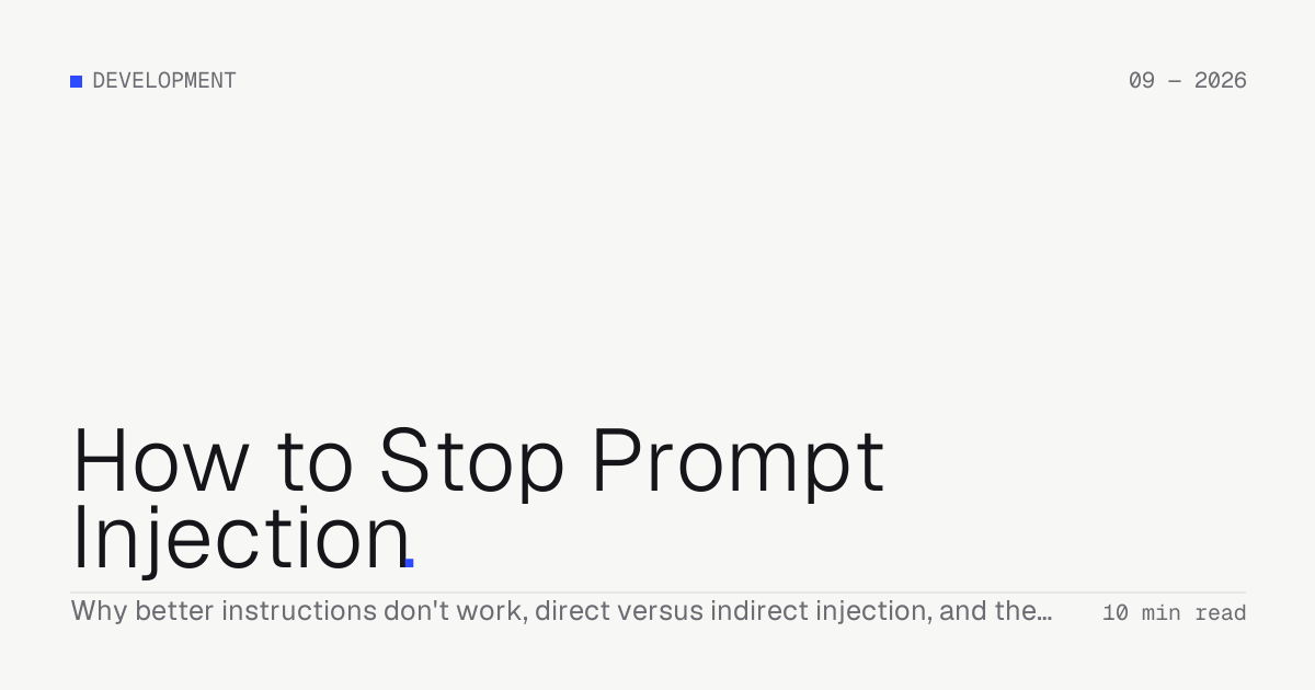 How to Stop Prompt Injection — Troiana insight cover