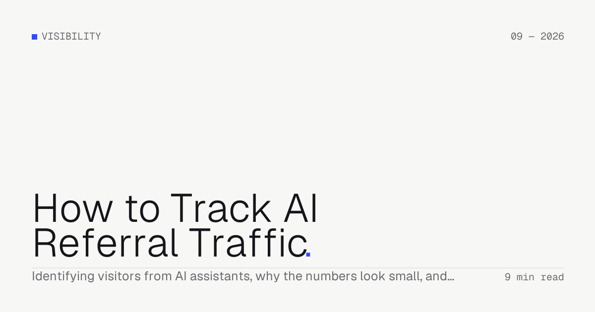 How to Track AI Referral Traffic — Troiana insight cover