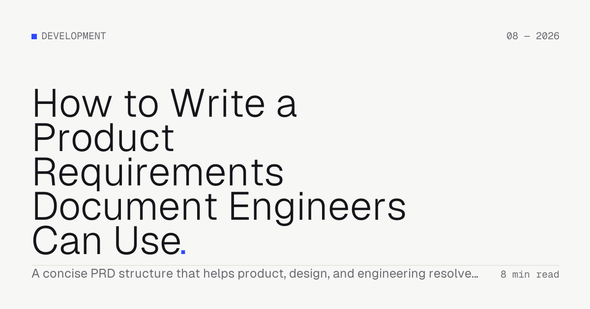How to Write a Product Requirements Document Engineers Can Use — Troiana insight cover