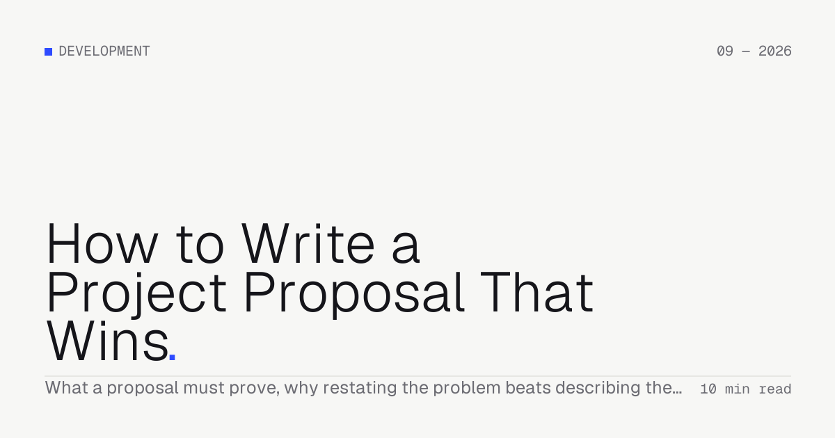How to Write a Project Proposal That Wins — Troiana insight cover