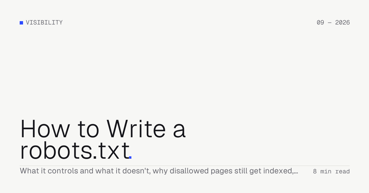 How to Write a robots.txt — Troiana insight cover