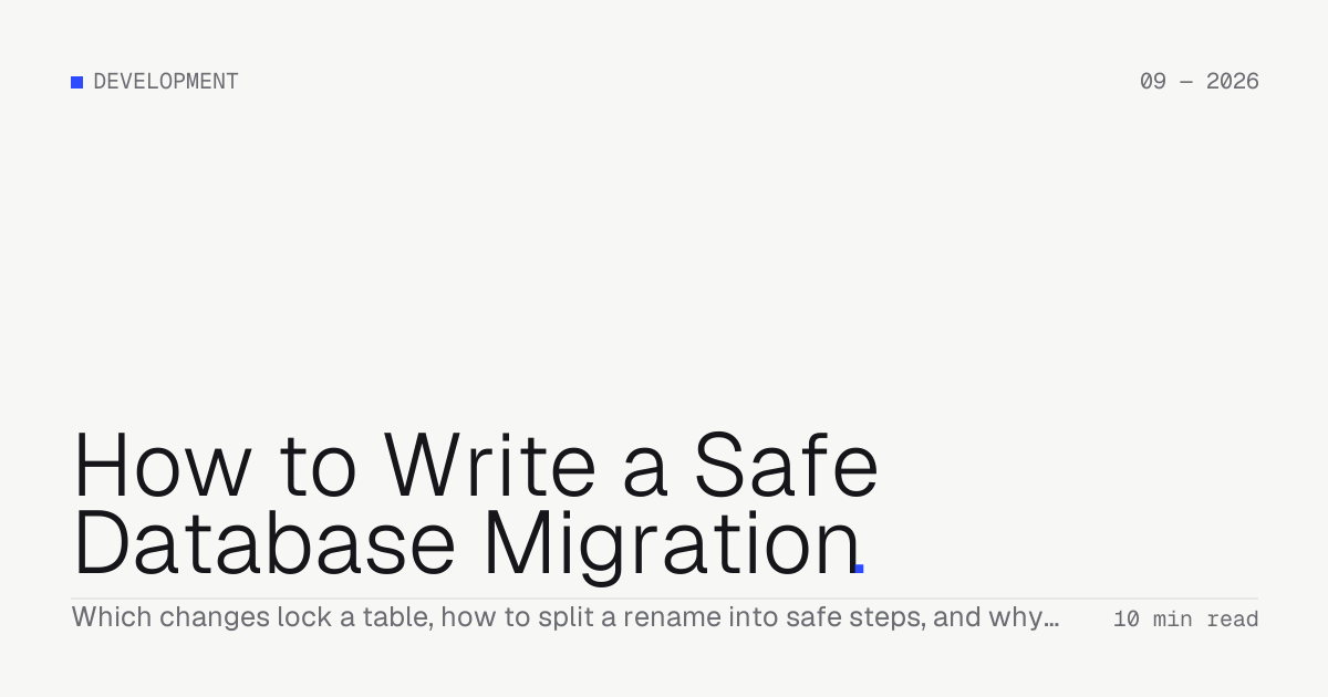 How to Write a Safe Database Migration — Troiana insight cover