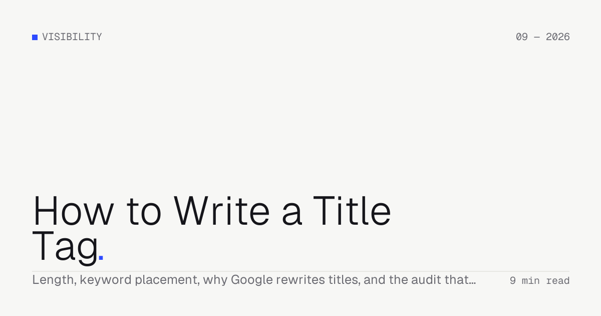 How to Write a Title Tag — Troiana insight cover