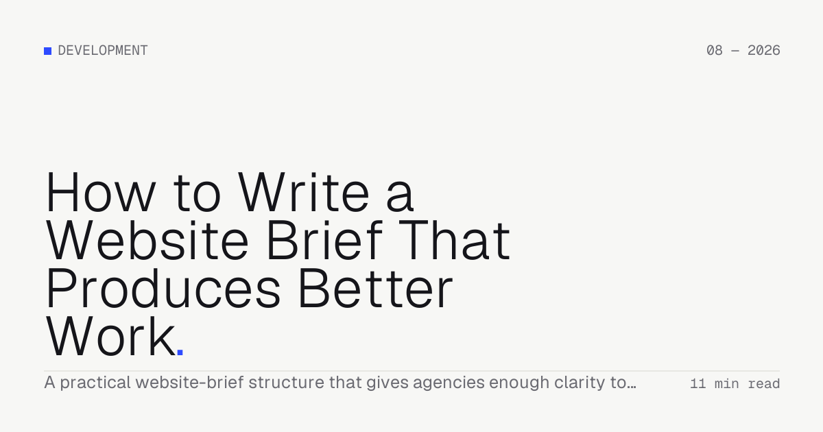 How to Write a Website Brief That Produces Better Work — Troiana insight cover