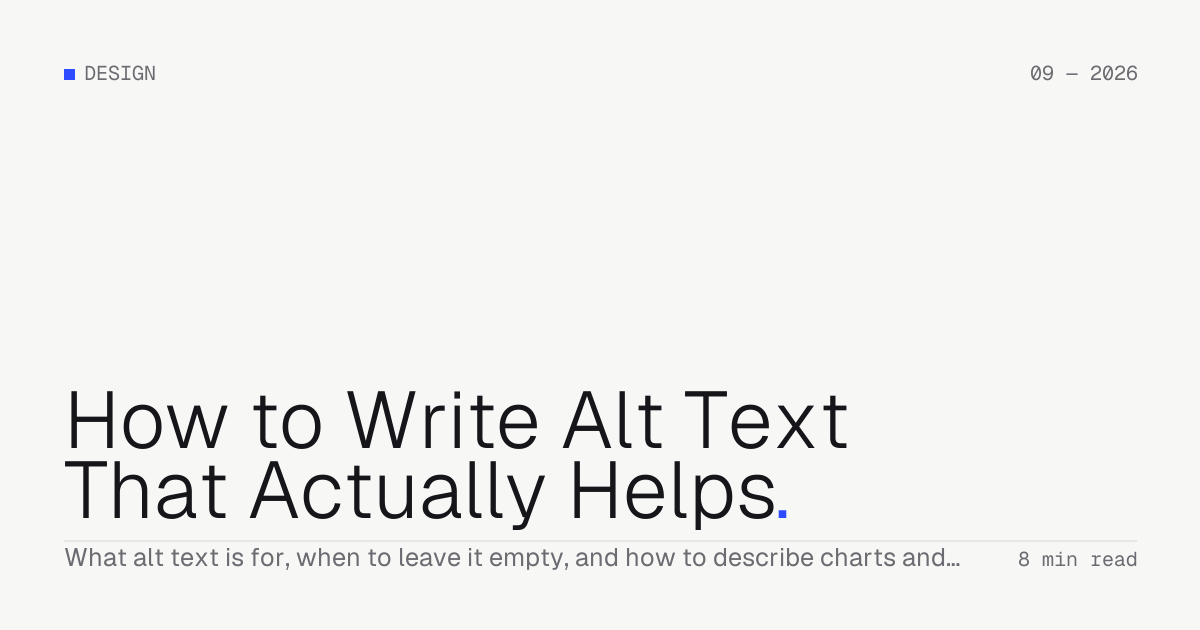 How to Write Alt Text That Actually Helps — Troiana insight cover