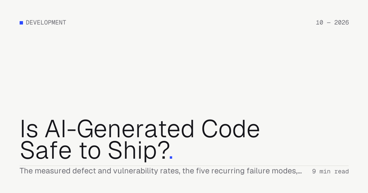 Is AI-Generated Code Safe to Ship? — Troiana insight cover