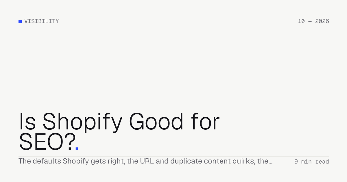Is Shopify Good for SEO? — Troiana insight cover