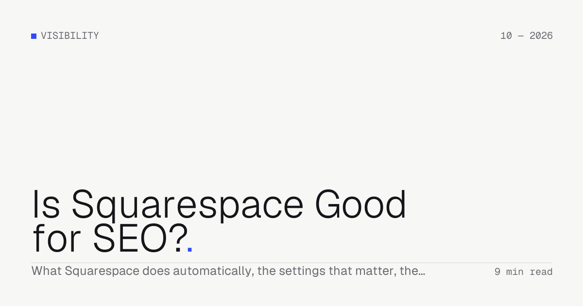Is Squarespace Good for SEO? — Troiana insight cover
